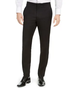 Alfani Mens Slim fit Dress Pants 32 / 30 Black Solid