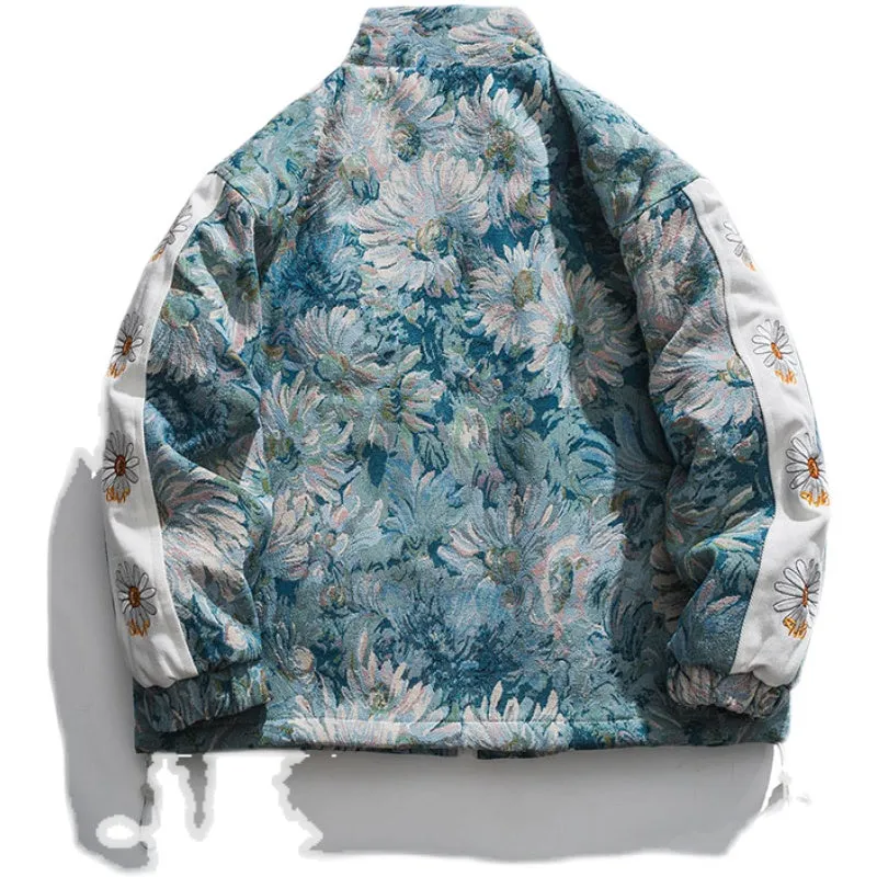 ALISONDRA MOQUEN DAISY GOLDEN PRINT THICK PADDED UNISEX JACKET