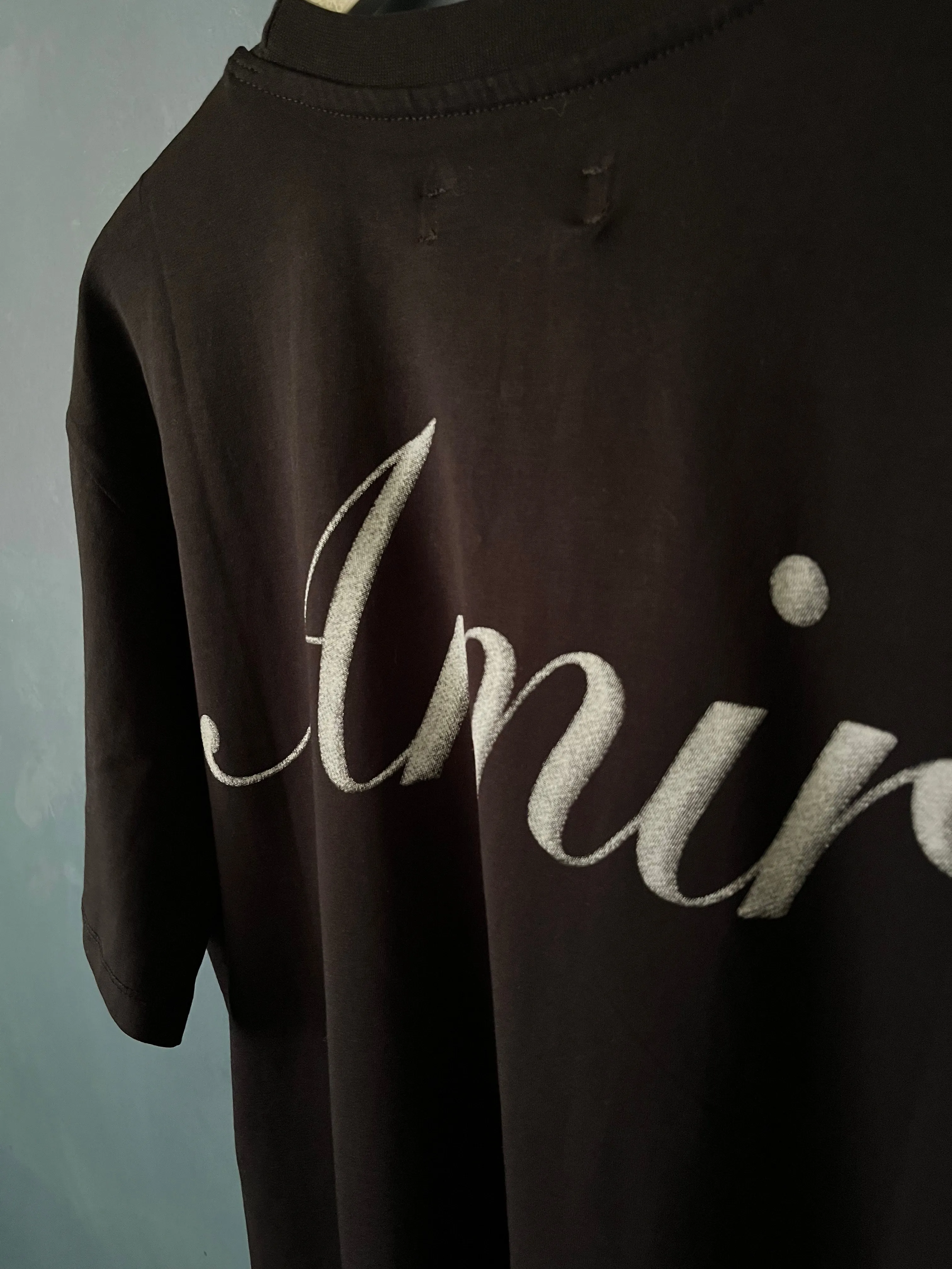 AMIRI " Logo Print" Cotton T-shirt Styled in Black for Spring&Summer 2024