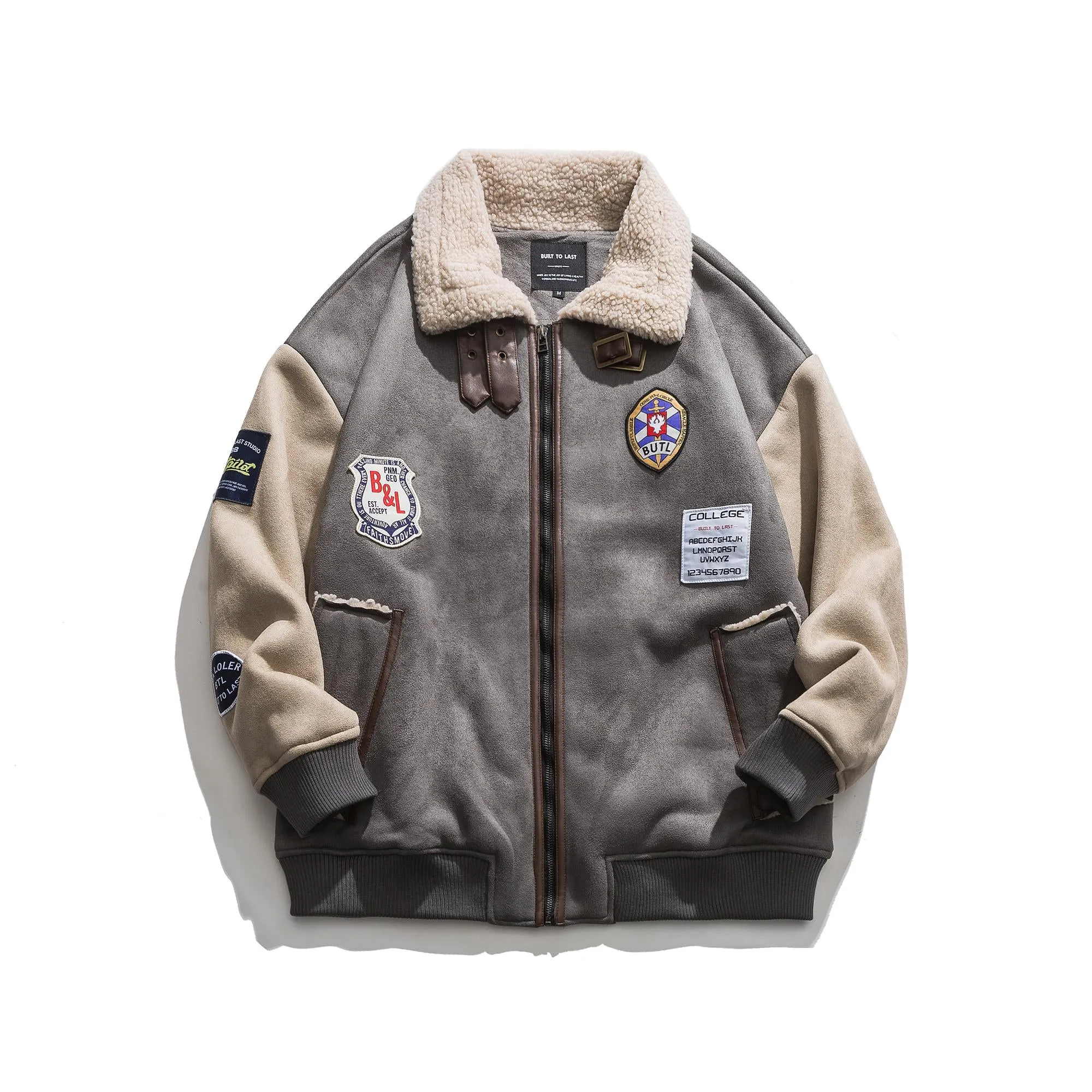 AXXE ZOSHA SUEDE COTTON PADDED UNISEX CASUAL JACKET