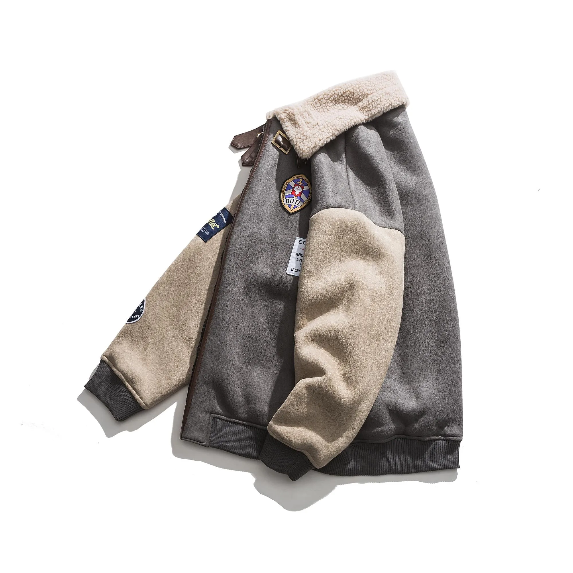 AXXE ZOSHA SUEDE COTTON PADDED UNISEX CASUAL JACKET