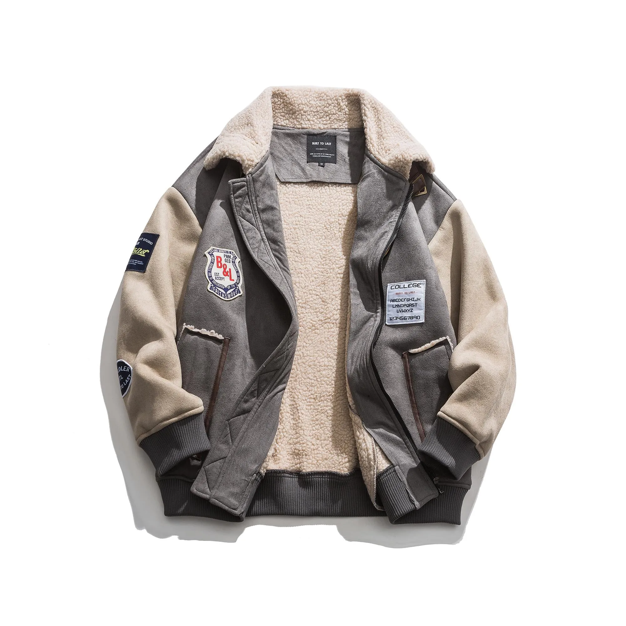AXXE ZOSHA SUEDE COTTON PADDED UNISEX CASUAL JACKET