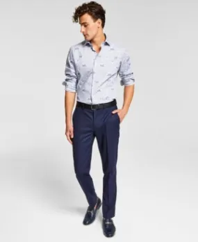 Bar Iii Mens Slim fit Dress Pants 30 / 32 Blue Plaid