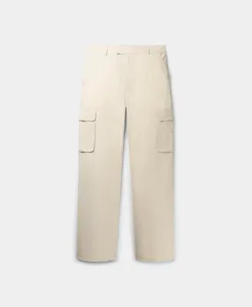 Beige Linen Cargo Pants