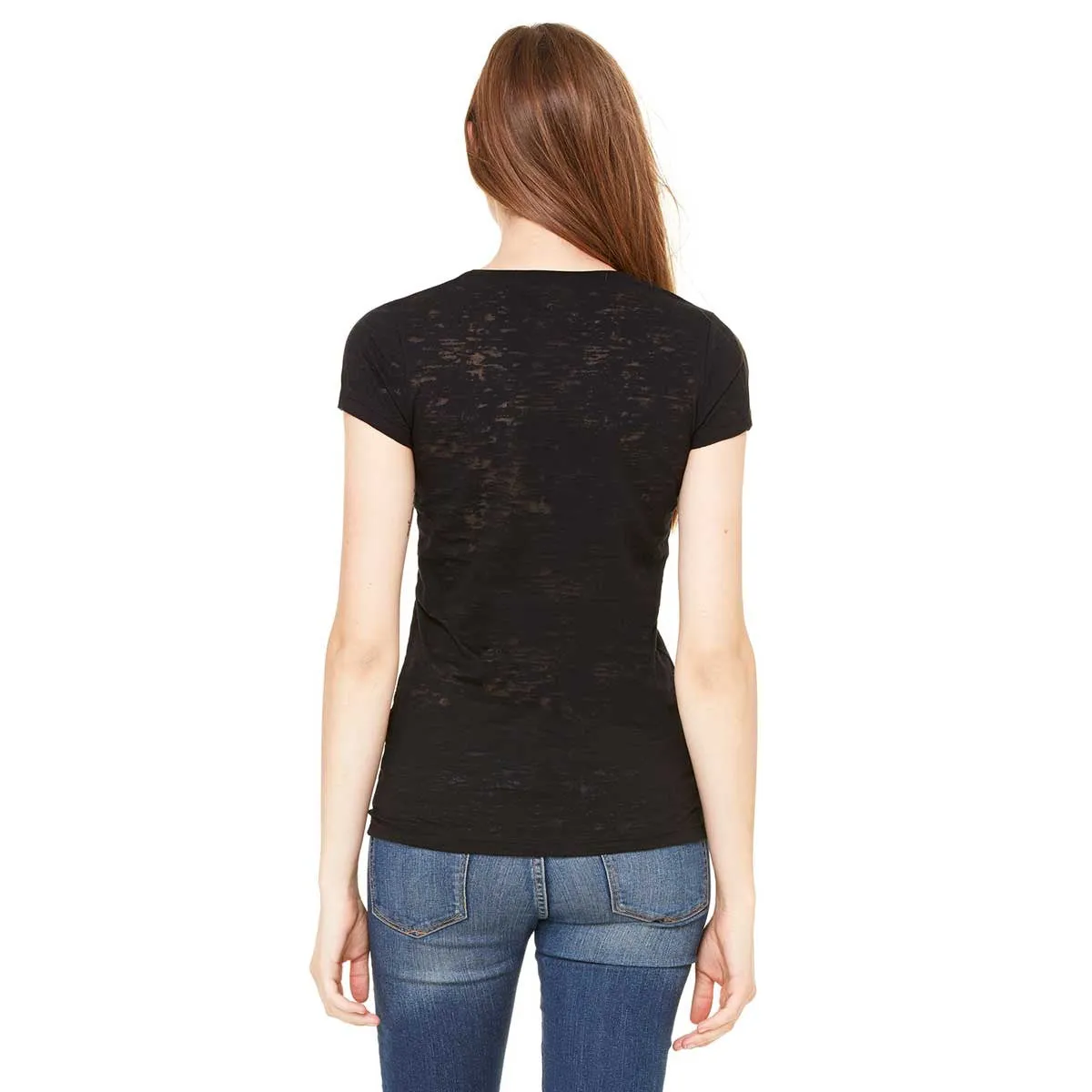 Bella   Canvas Women's Black Burnout Short-Sleeve T-Shirt