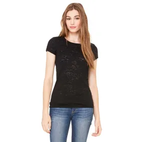 Bella   Canvas Women's Black Burnout Short-Sleeve T-Shirt