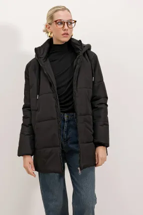 BGD Women Hooded Oversized Puffer Coat - Black - Davenport