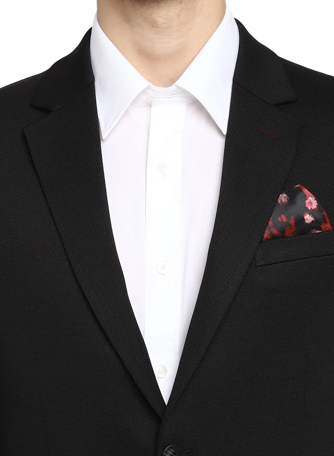 Black Knit Notch Collar Jacket