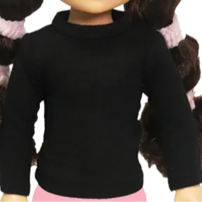 Black Long Sleeved T-Shirt for 14 1/2-inch Dolls