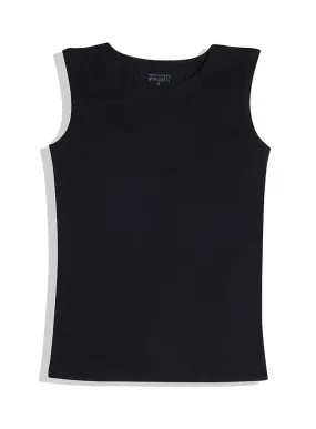 Black Sleeveless Slim Fit Top