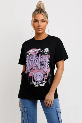 Black T Shirt With Graphics