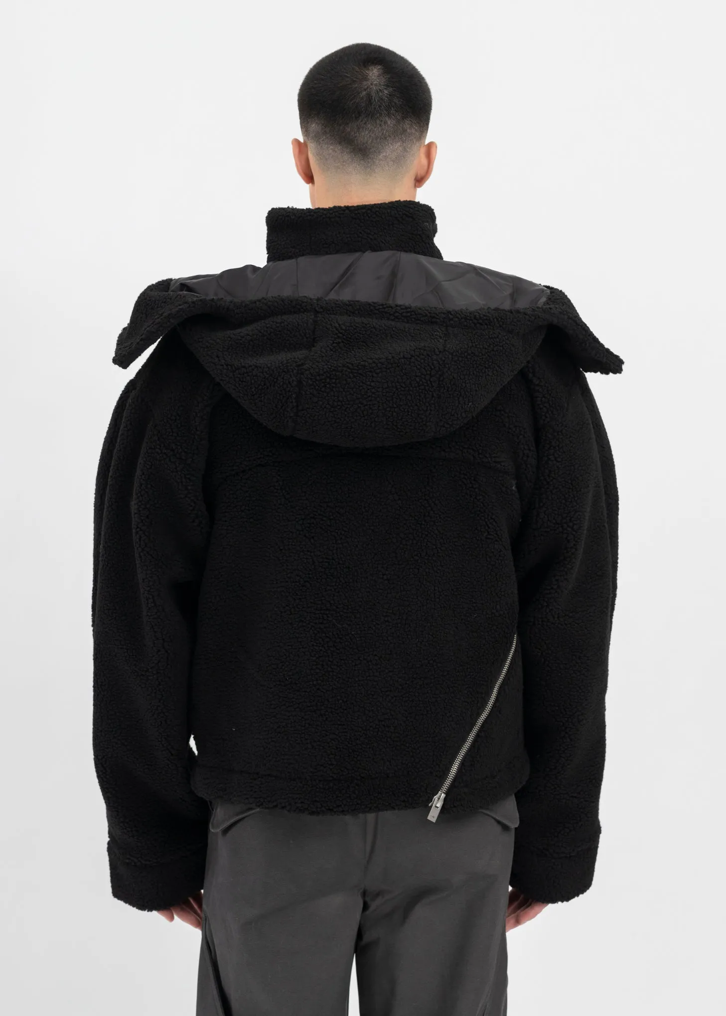 BLACK TRUSS FLEECE JACKET