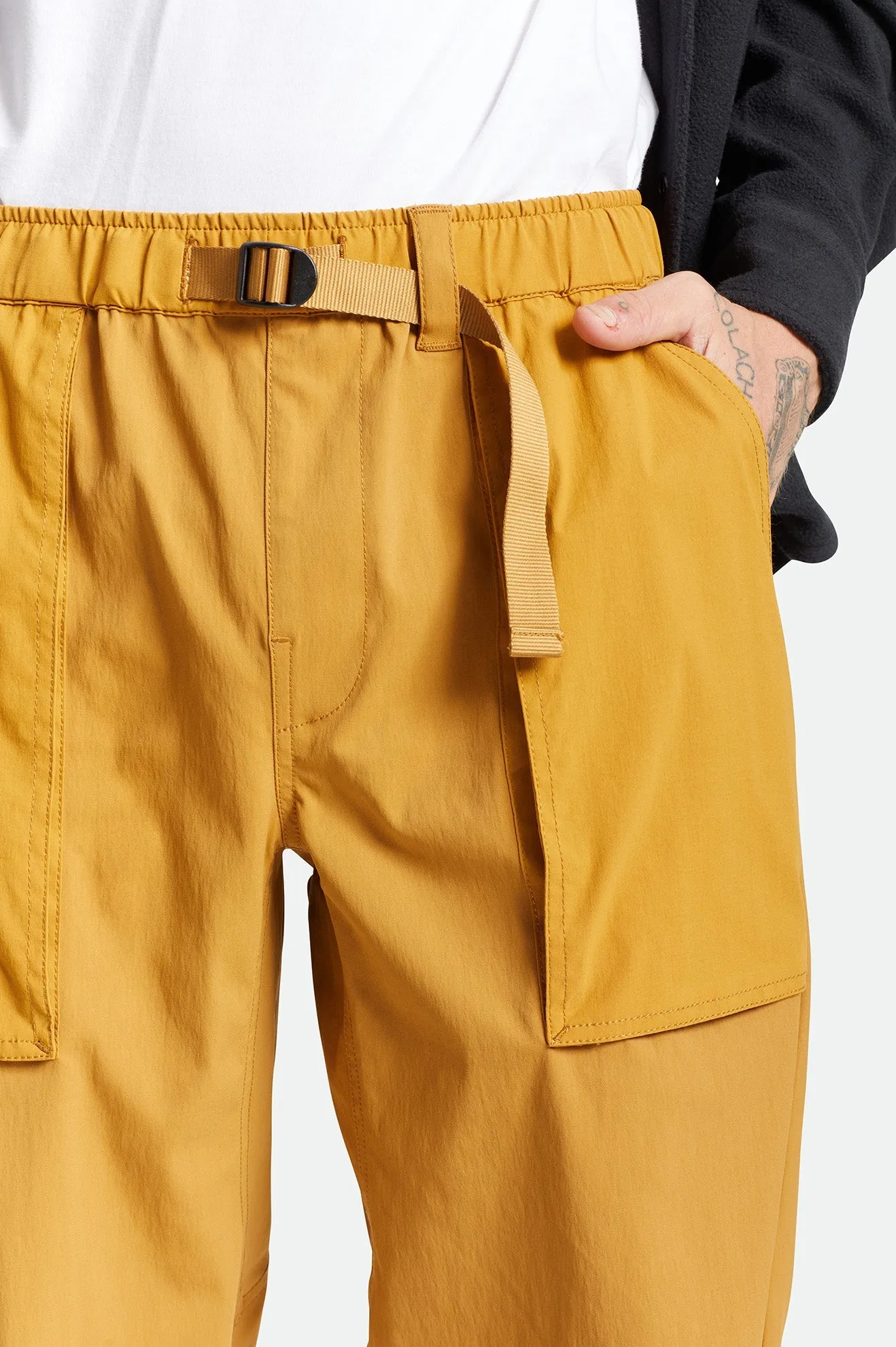 BRIXTON JUPITER SERVICE X ELASTIC WAISTBAND PANT MEDIAL BRONZE