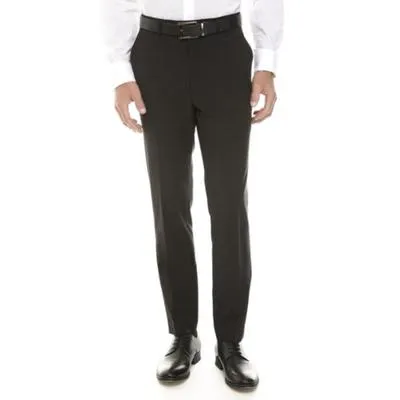 Calvin Klein Mens Skinny fit Dress Pants 33 / 32 Black Solid Stretch