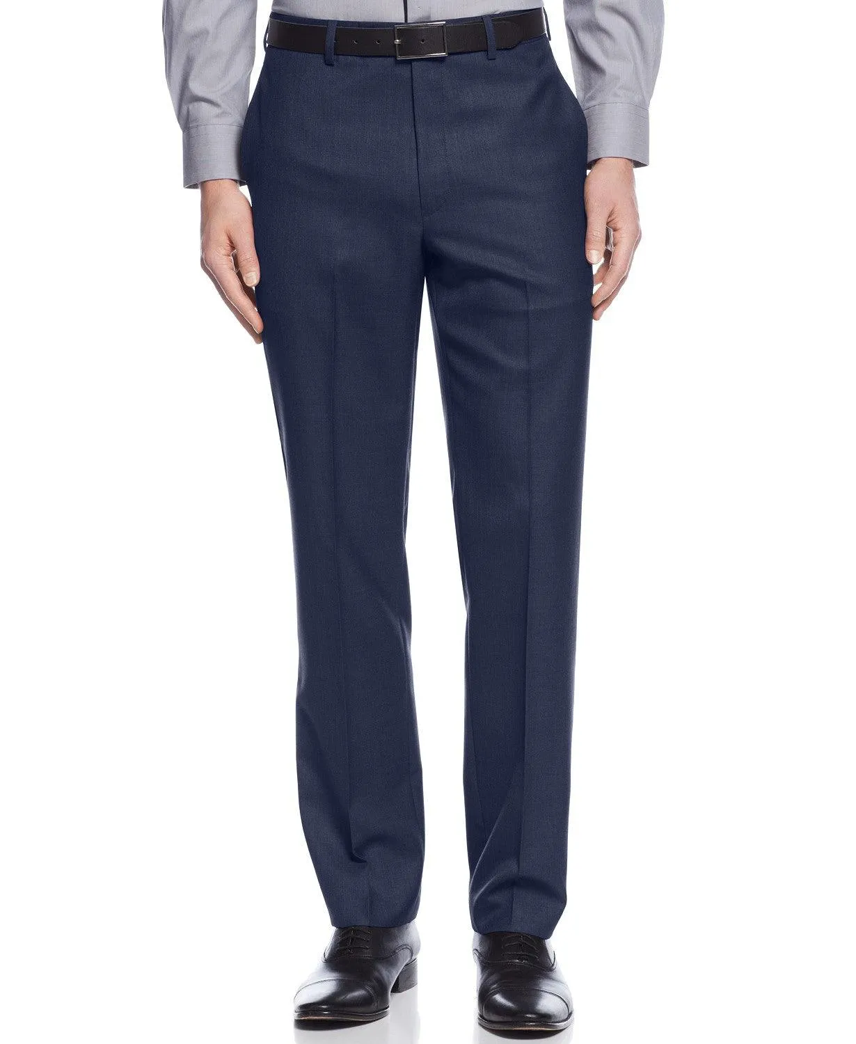 Calvin Klein Mens Skinny Fit Dress Pants Navy Blue 36 x 30 Flat Front Solid