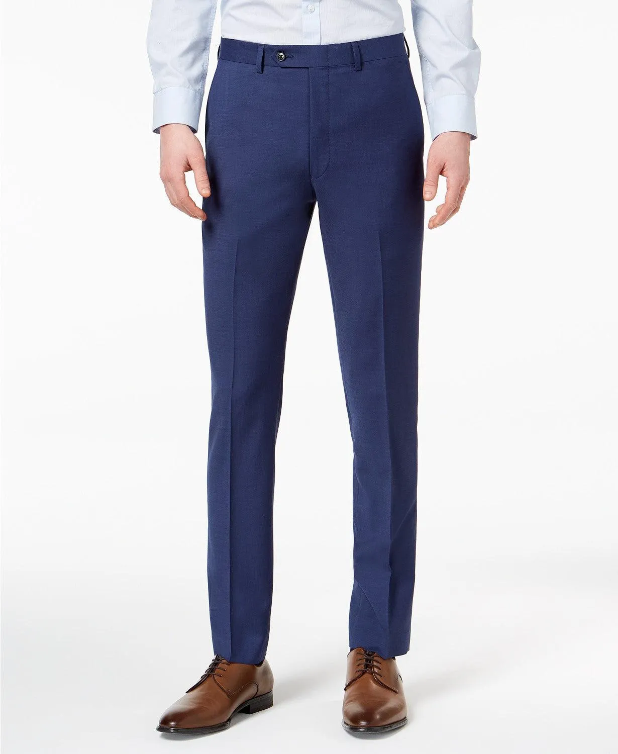 Calvin Klein Mens Slim fit Dress Pants 33 / 32 Blue Solid Stretch