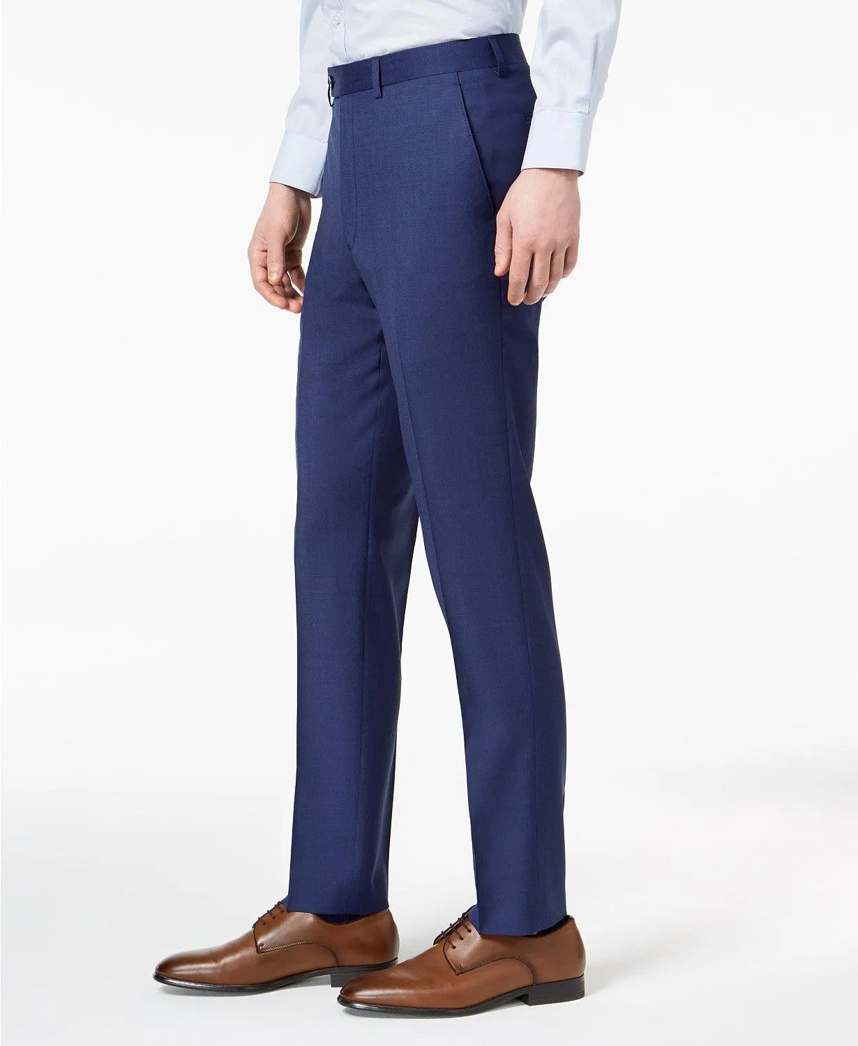 Calvin Klein Mens Slim fit Dress Pants 33 / 32 Blue Solid Stretch