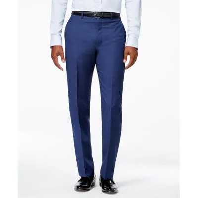Calvin Klein Mens Slim fit Dress Pants 33 / 32 Blue Solid Stretch