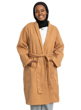 Camel RD-Ribbed Long-Feather Jacket