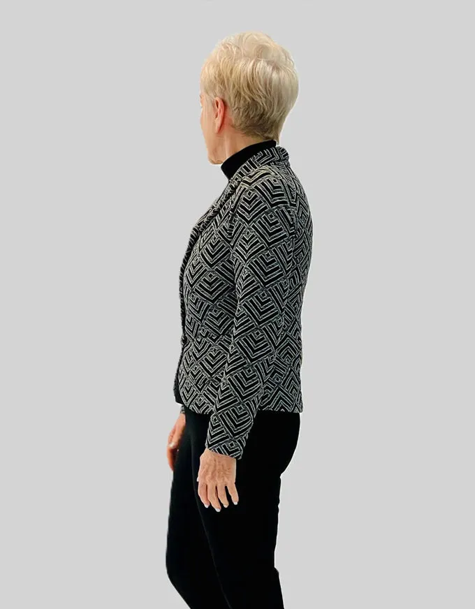 Chevron Jacket Black Grey - Australian Made