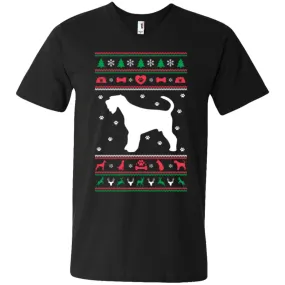 Christmas Airedale Dog Men V-Neck T-Shirt
