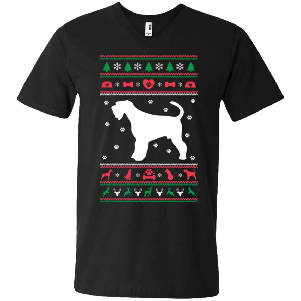 Christmas Airedale Dog Men V-Neck T-Shirt
