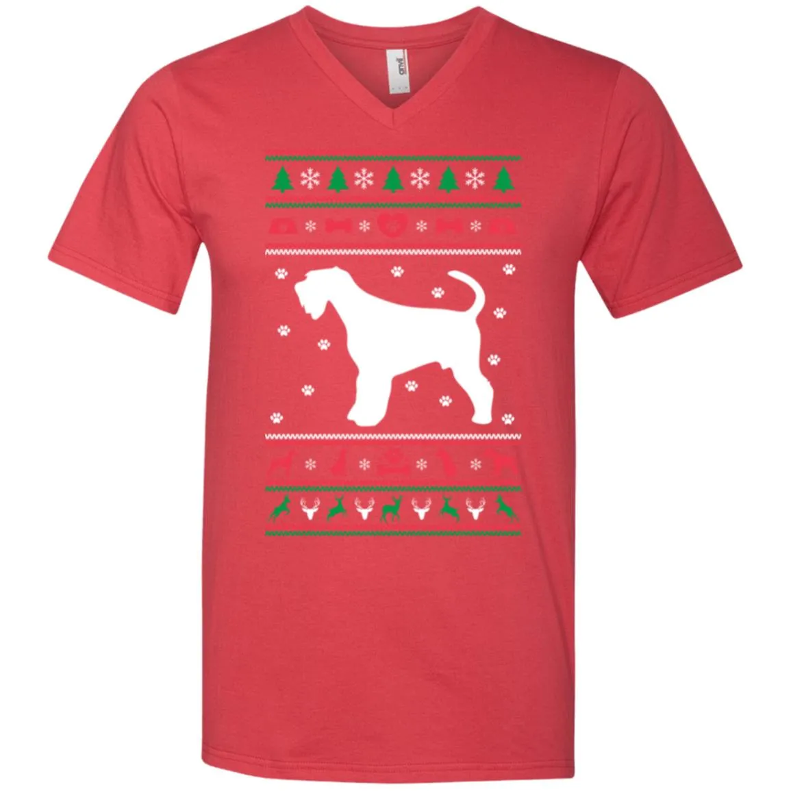 Christmas Airedale Dog Men V-Neck T-Shirt