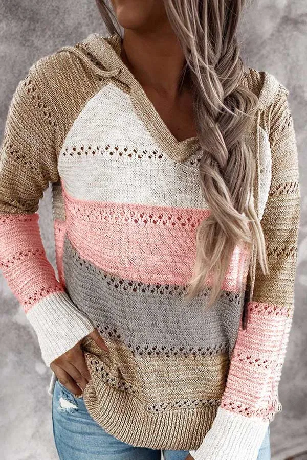 Dunnmall Fashion Loose Striped Plus Size Sweater