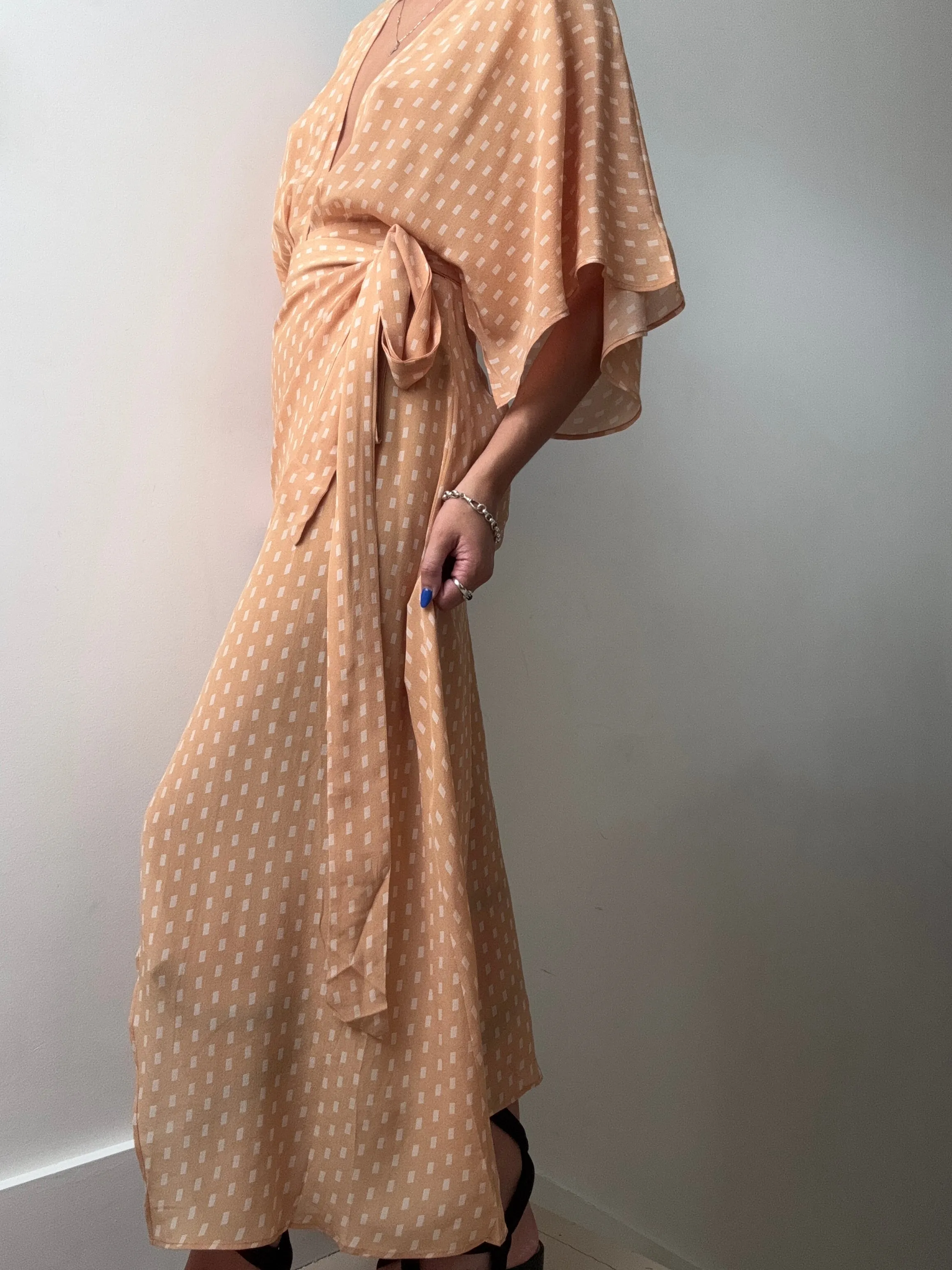 Evarae Silk Wrap Dress Brulee