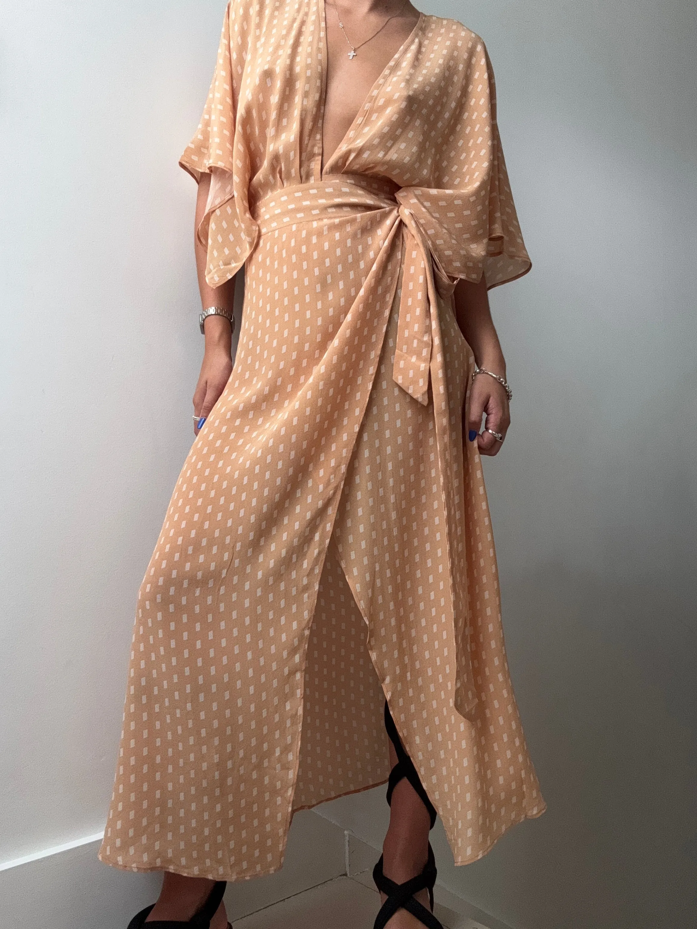 Evarae Silk Wrap Dress Brulee