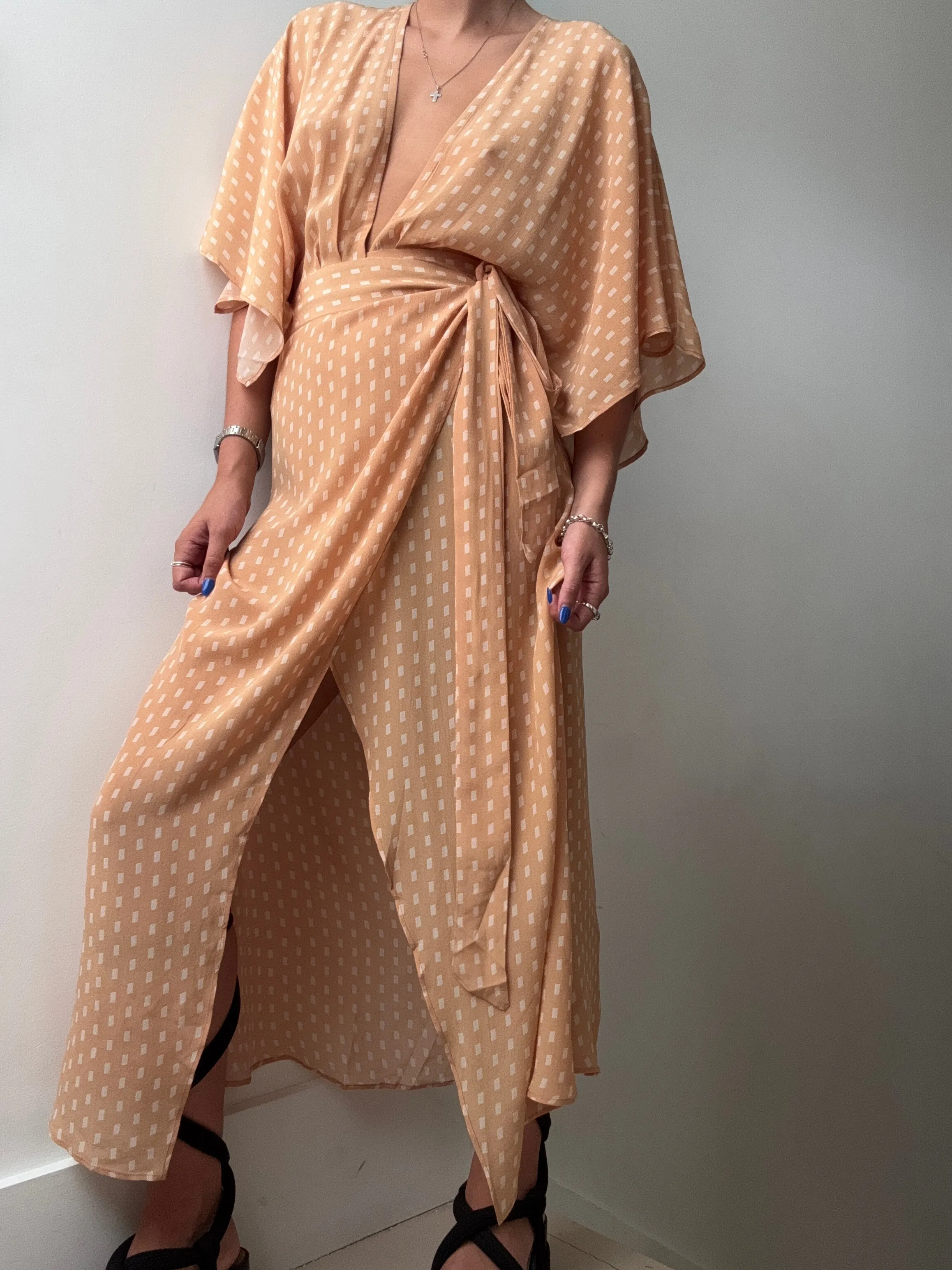 Evarae Silk Wrap Dress Brulee