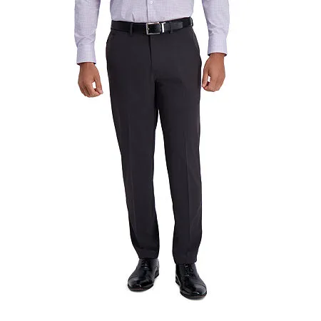Haggar Mens Slim fit Dress Pants 34 / 34 Grey Solid