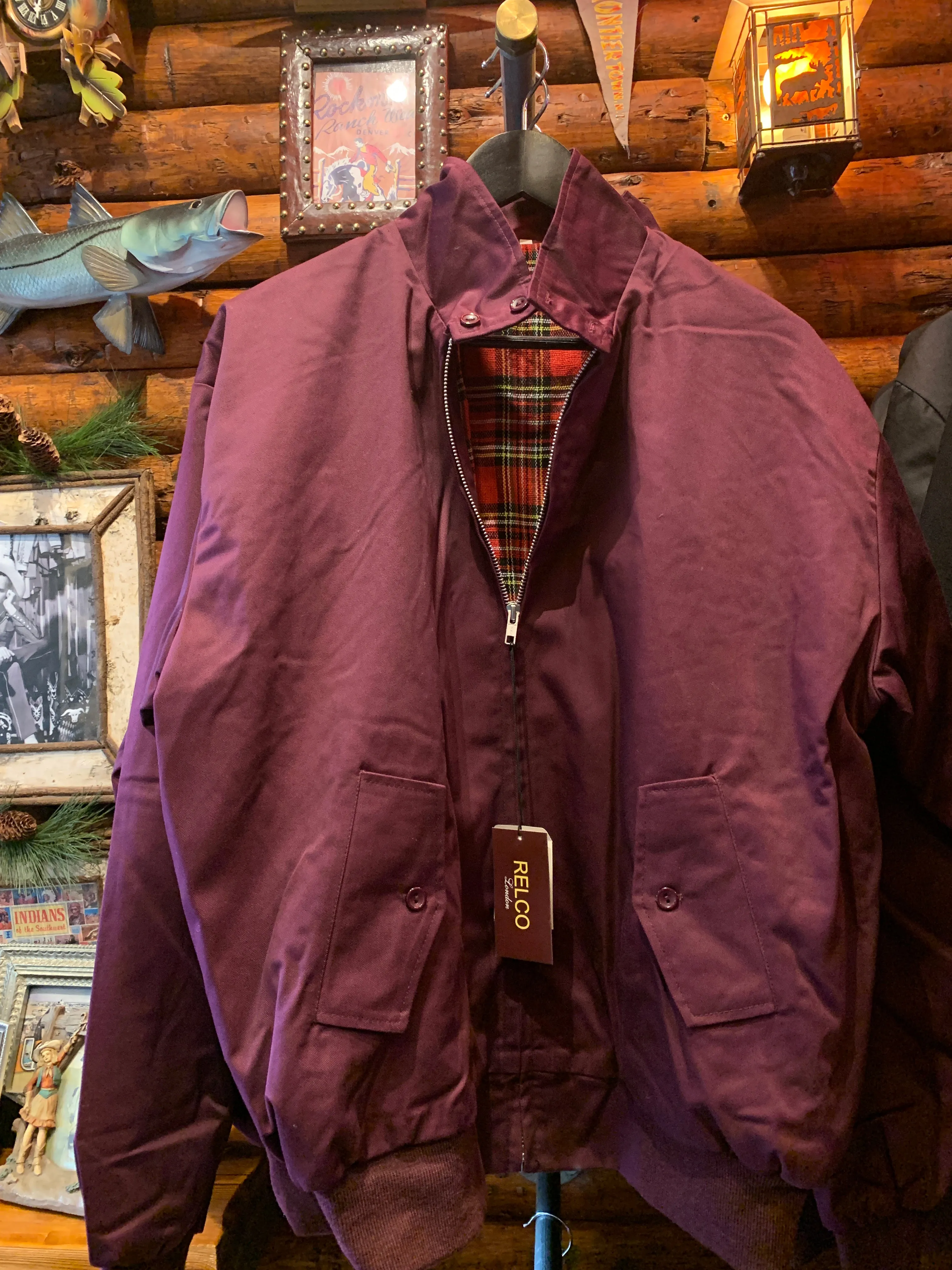 Harrington Jacket. Relco London. Exclusive Import. BURGUNDY