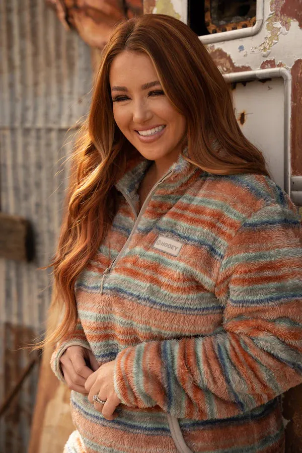 Hooey Ladies Fleece Pullover Pink/Serape