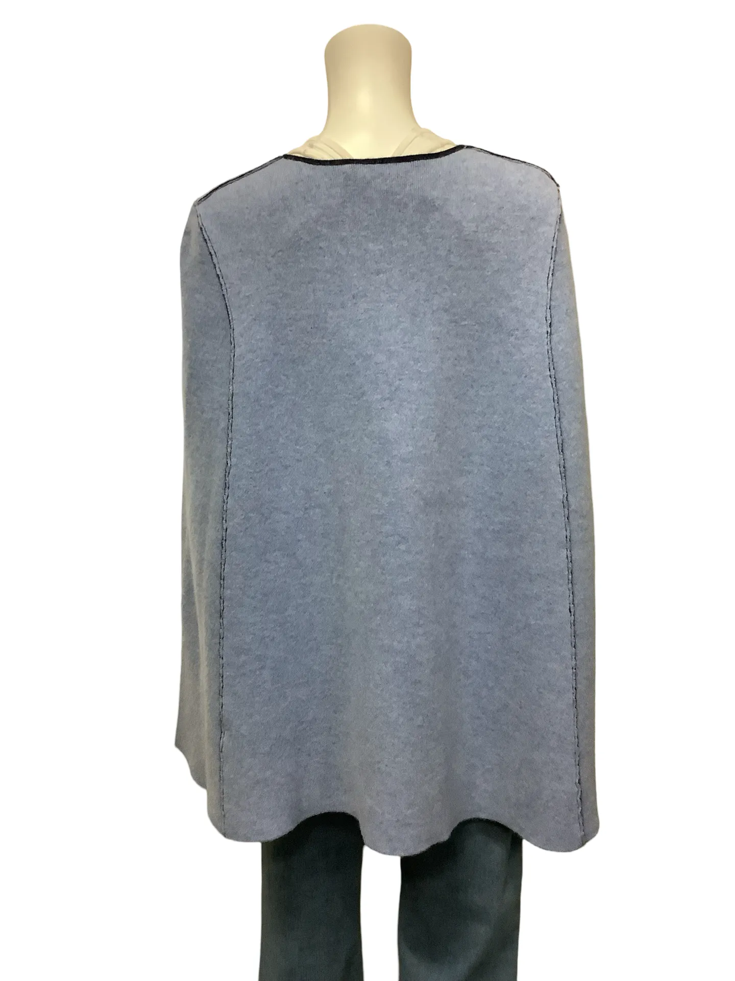 In Cashmere Blend Zip Front Reversible CapeSize: L/XL
