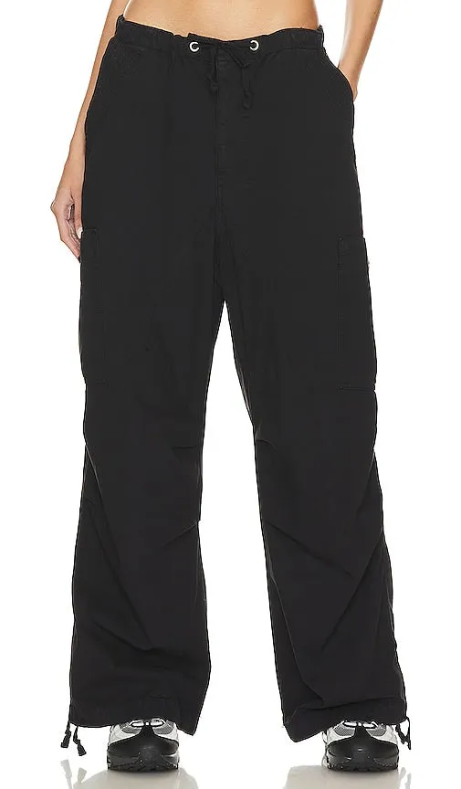 Jaded London Parachute Cargo Pants in Black