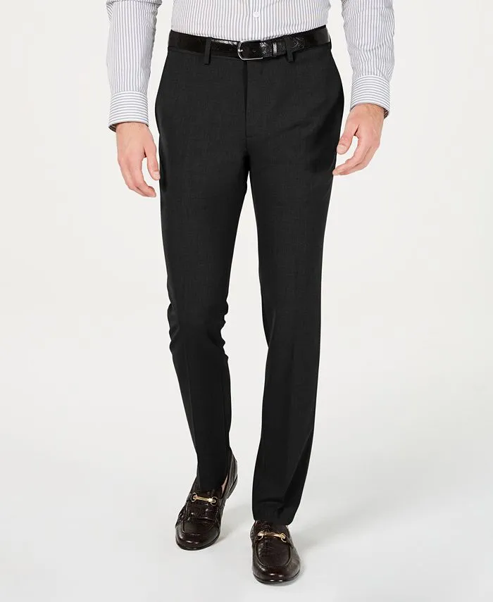 Kenneth Cole Reaction Mens Skinny fit Dress Pants 33 / 30 Black Solid