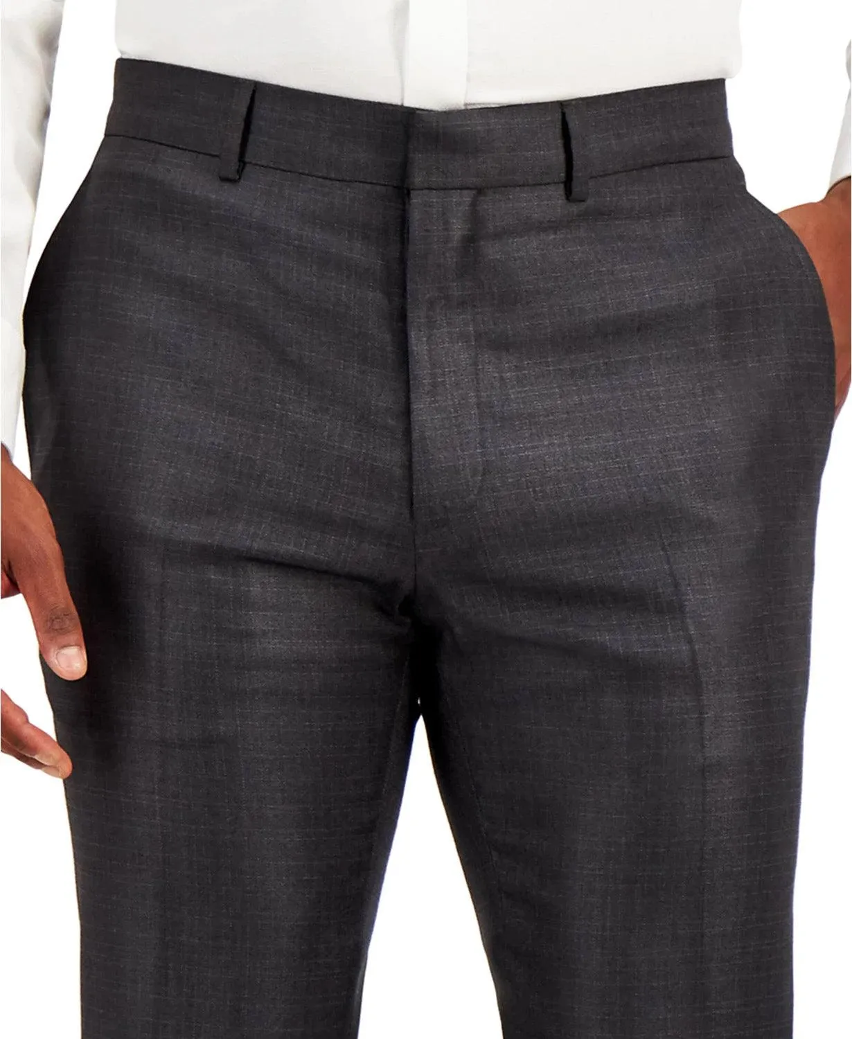 Kenneth Cole Reaction Mens Slim fit Dress Pants 38 / 30 Gun Metal Grey