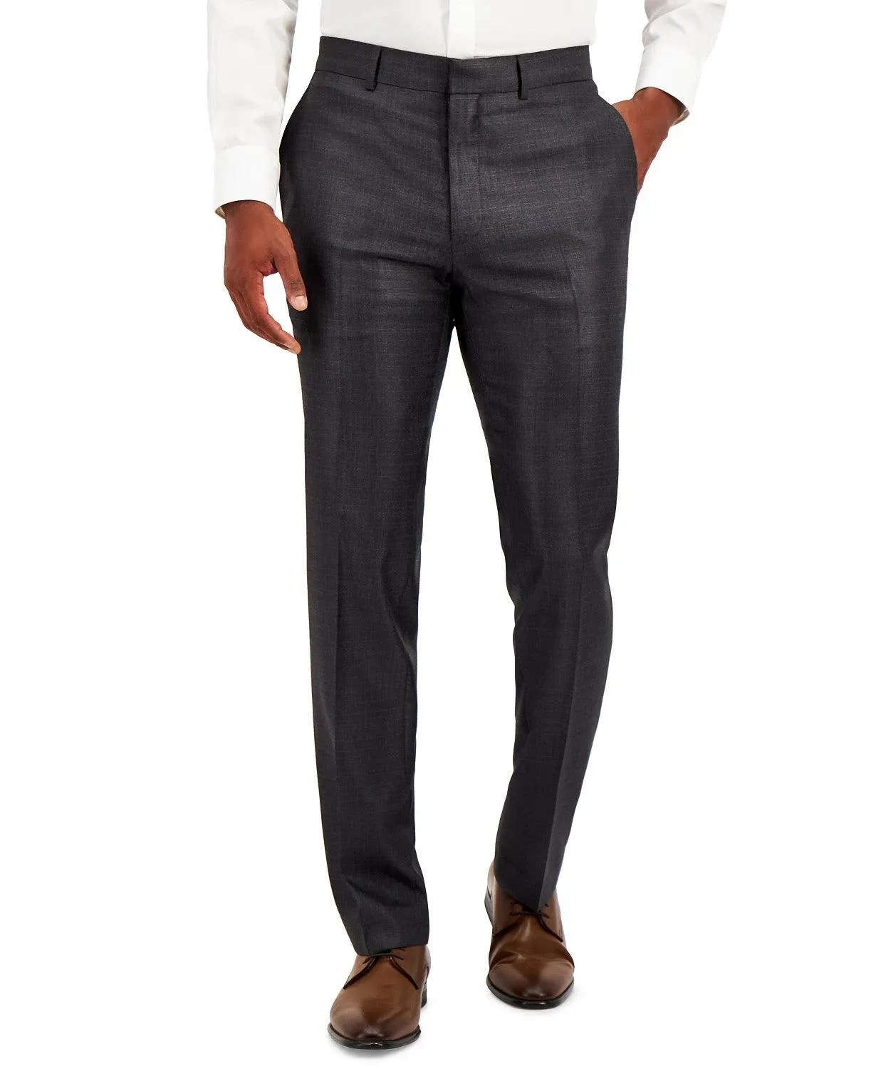 Kenneth Cole Reaction Mens Slim fit Dress Pants 38 / 30 Gun Metal Grey