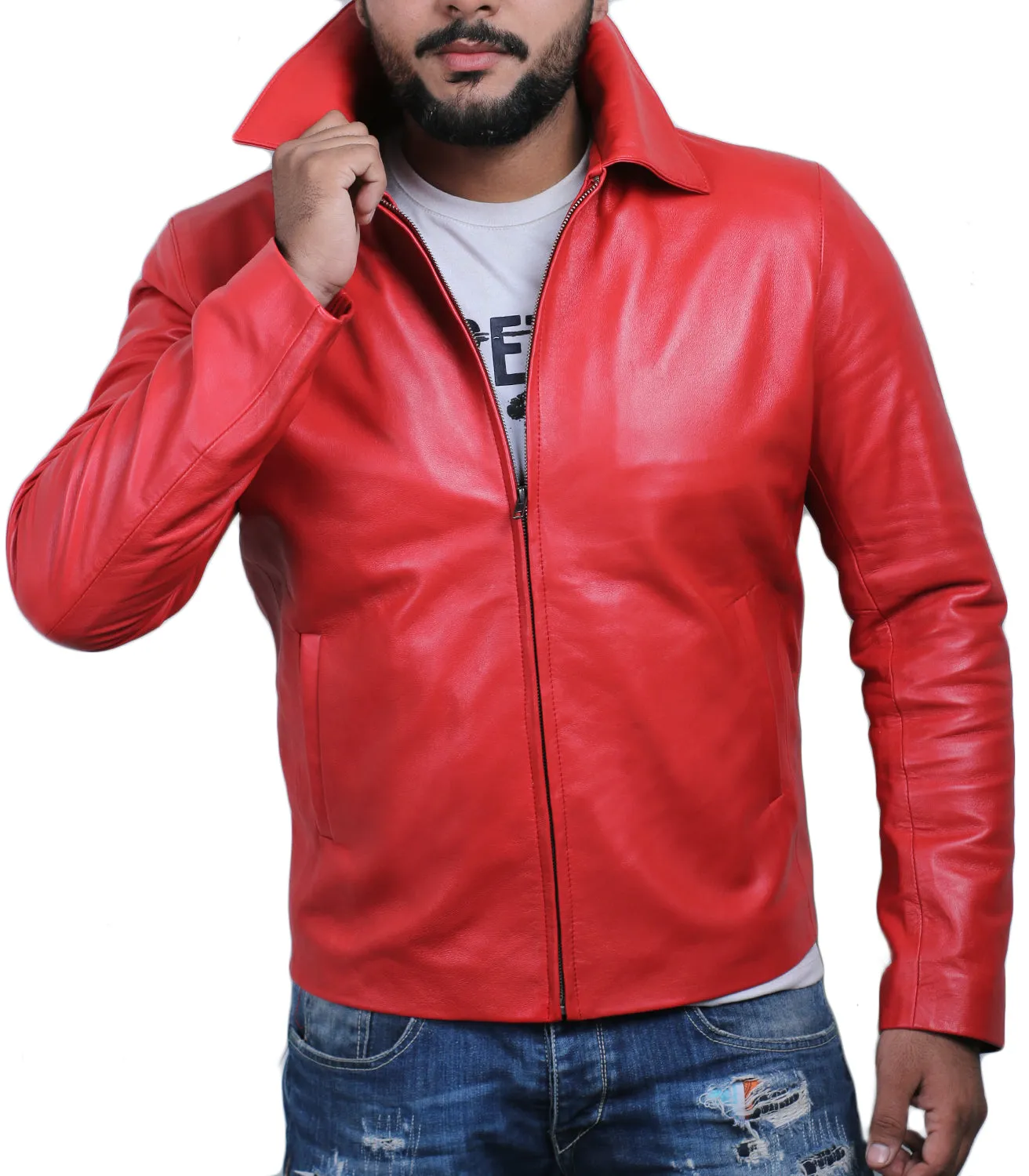Leather Jackets Hub Mens Genuine Lambskin Leather Jacket (Black, Aviator Jacket) - 1501587