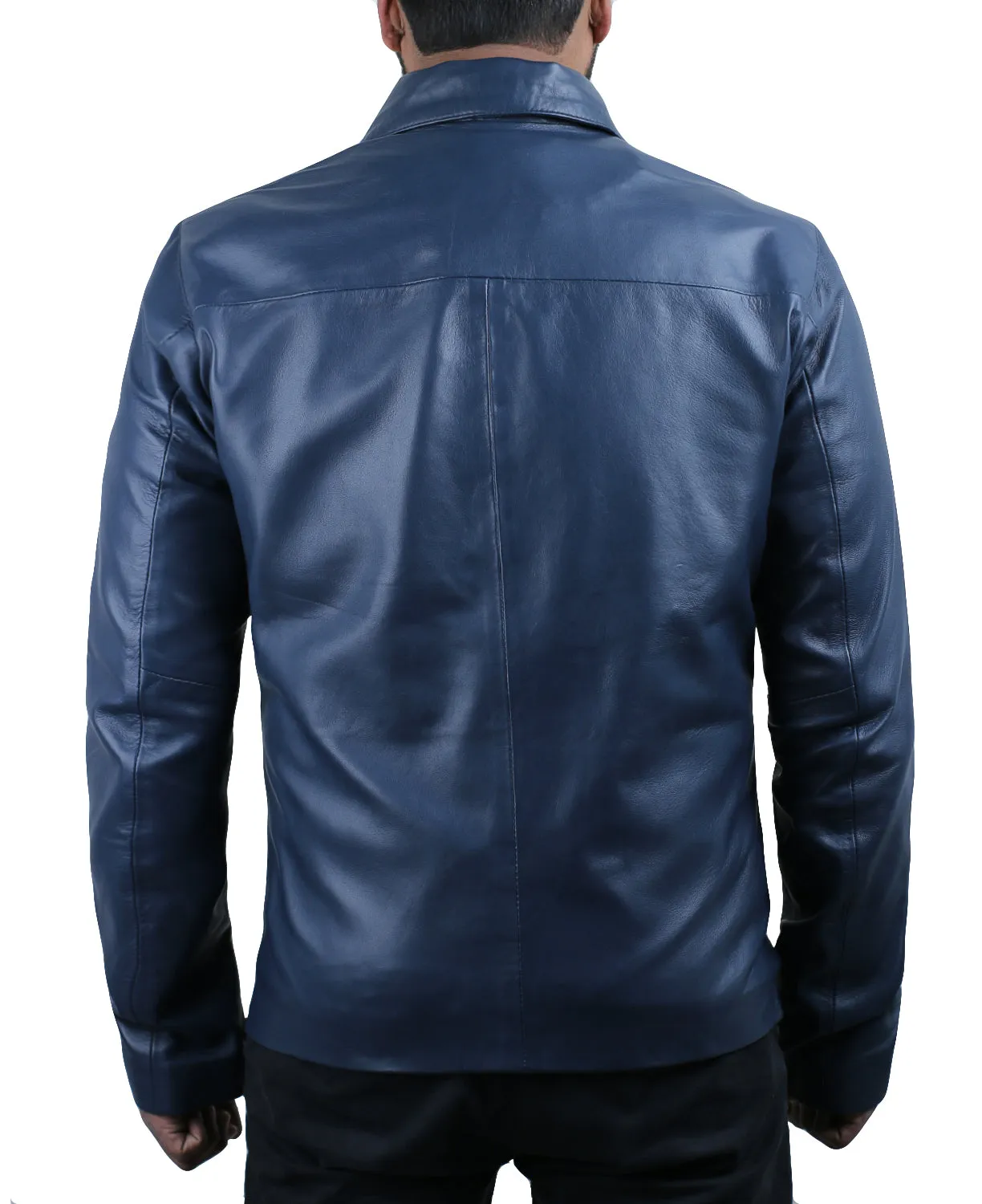 Leather Jackets Hub Mens Genuine Lambskin Leather Jacket (Black, Aviator Jacket) - 1501587