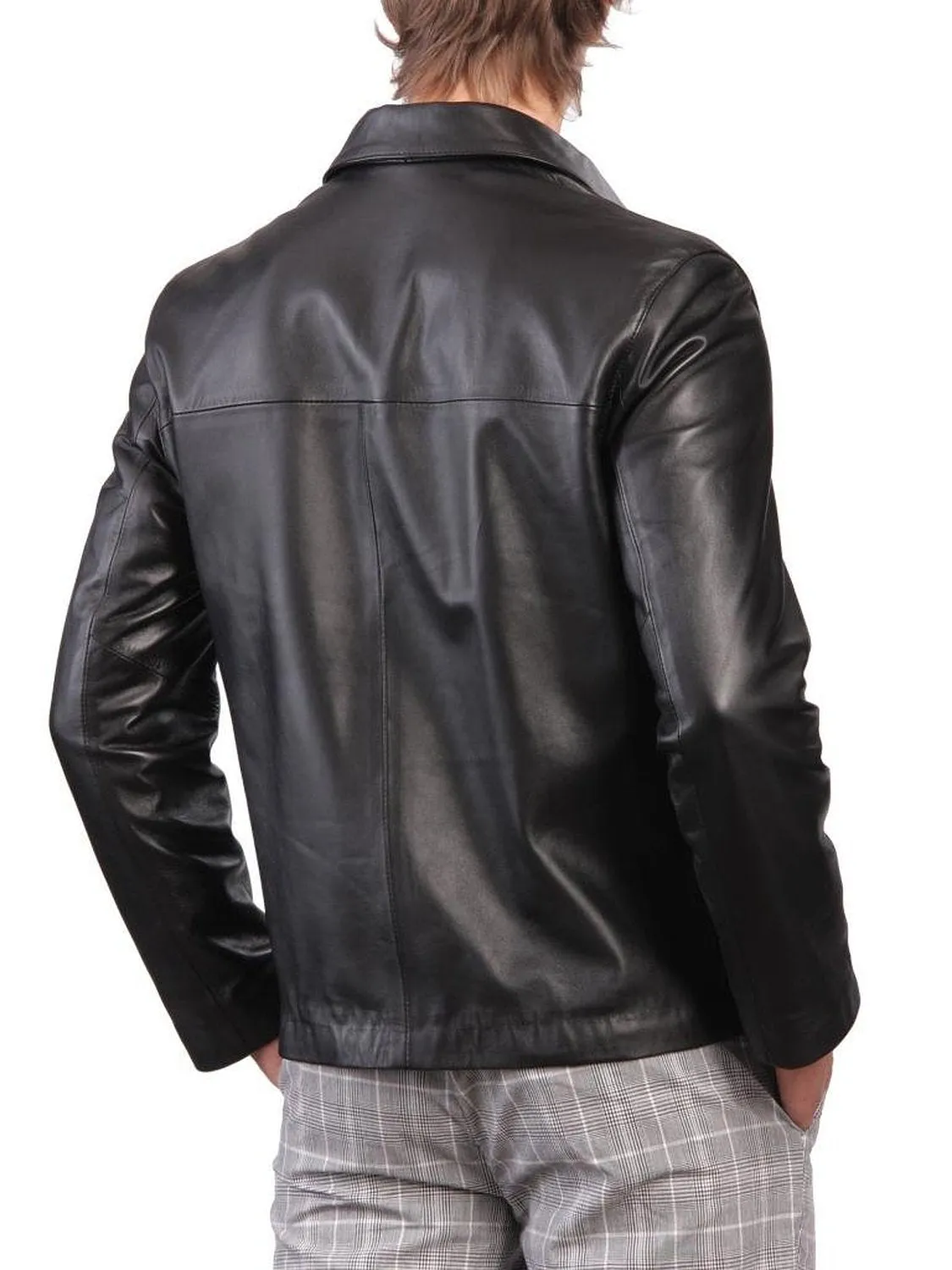 Leather Jackets Hub Mens Genuine Lambskin Leather Jacket (Black, Aviator Jacket) - 1501587