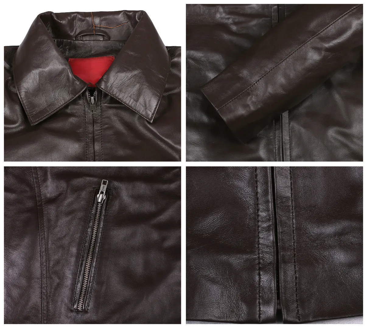 Leather Jackets Hub Mens Genuine Lambskin Leather Jacket (Black, Aviator Jacket) - 1501587