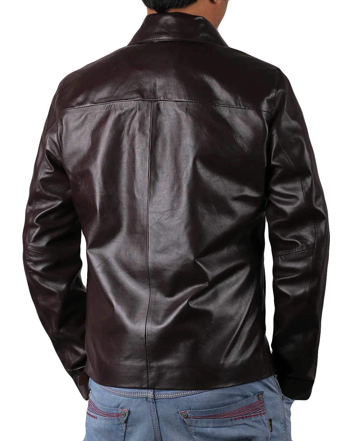 Leather Jackets Hub Mens Genuine Lambskin Leather Jacket (Black, Aviator Jacket) - 1501587