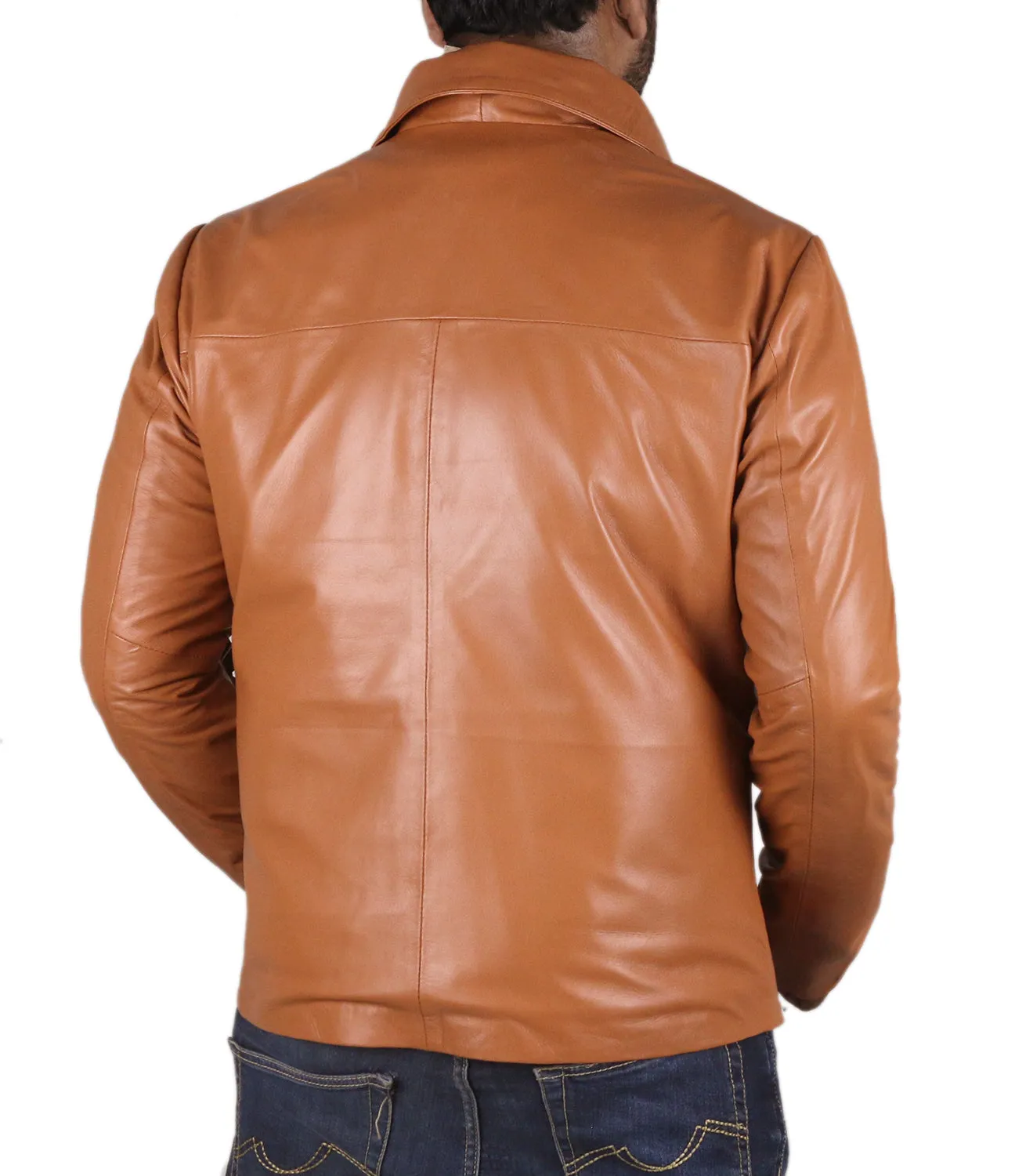 Leather Jackets Hub Mens Genuine Lambskin Leather Jacket (Black, Aviator Jacket) - 1501587