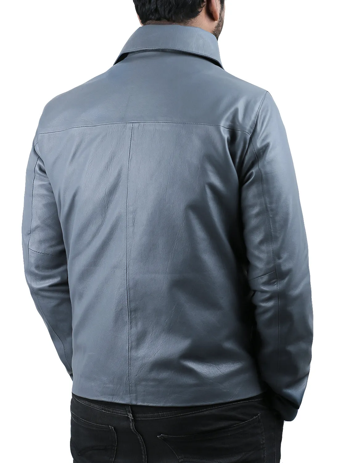 Leather Jackets Hub Mens Genuine Lambskin Leather Jacket (Black, Aviator Jacket) - 1501587