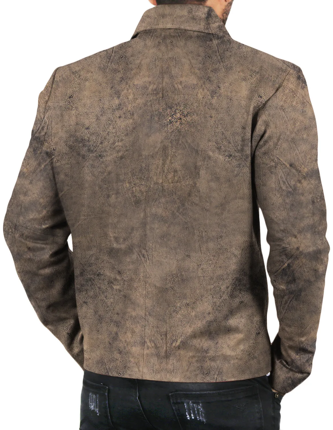 Leather Jackets Hub Mens Genuine Lambskin Leather Jacket (Black, Aviator Jacket) - 1501587