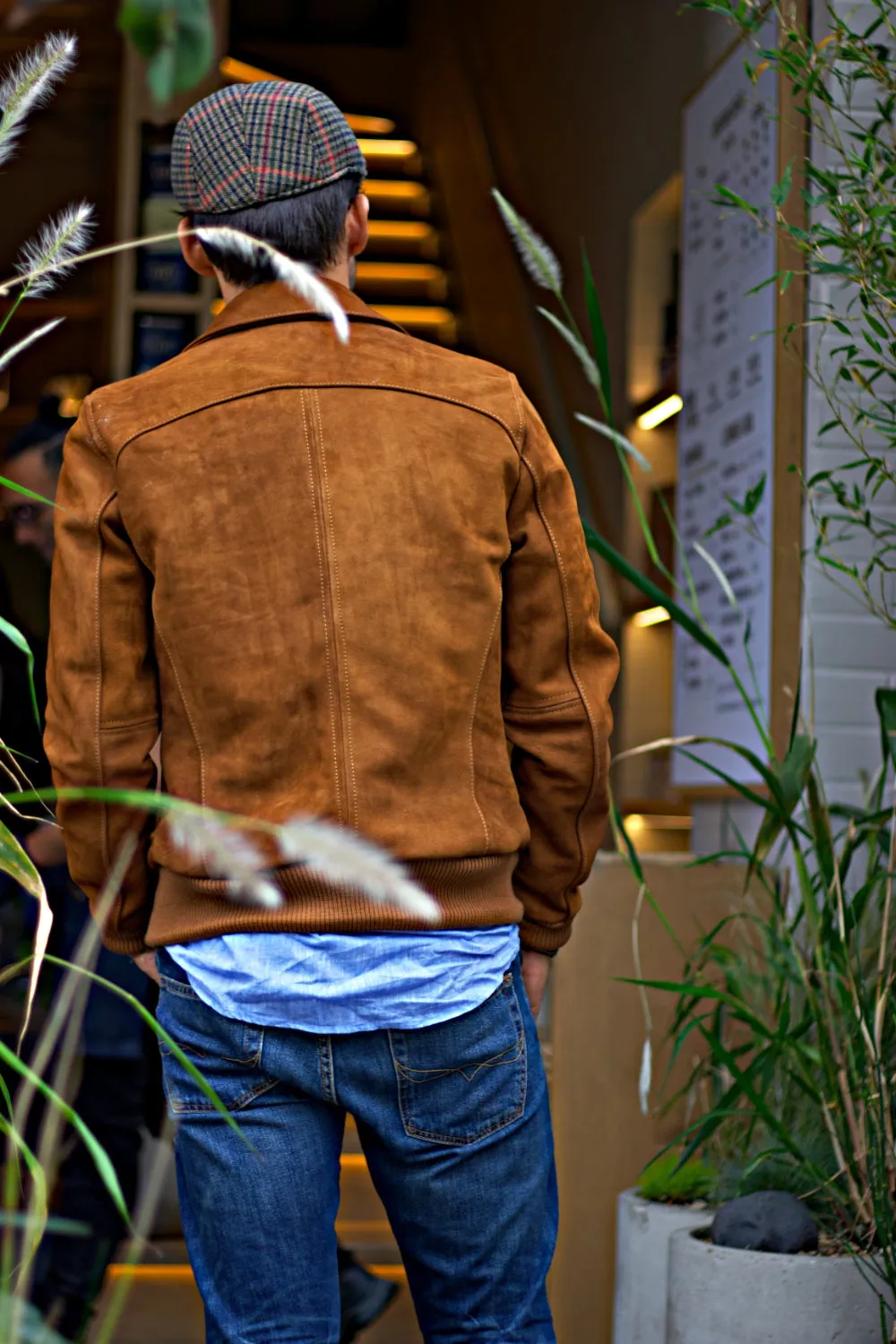 LONDON AX Classic Jacket in Suede - Amber
