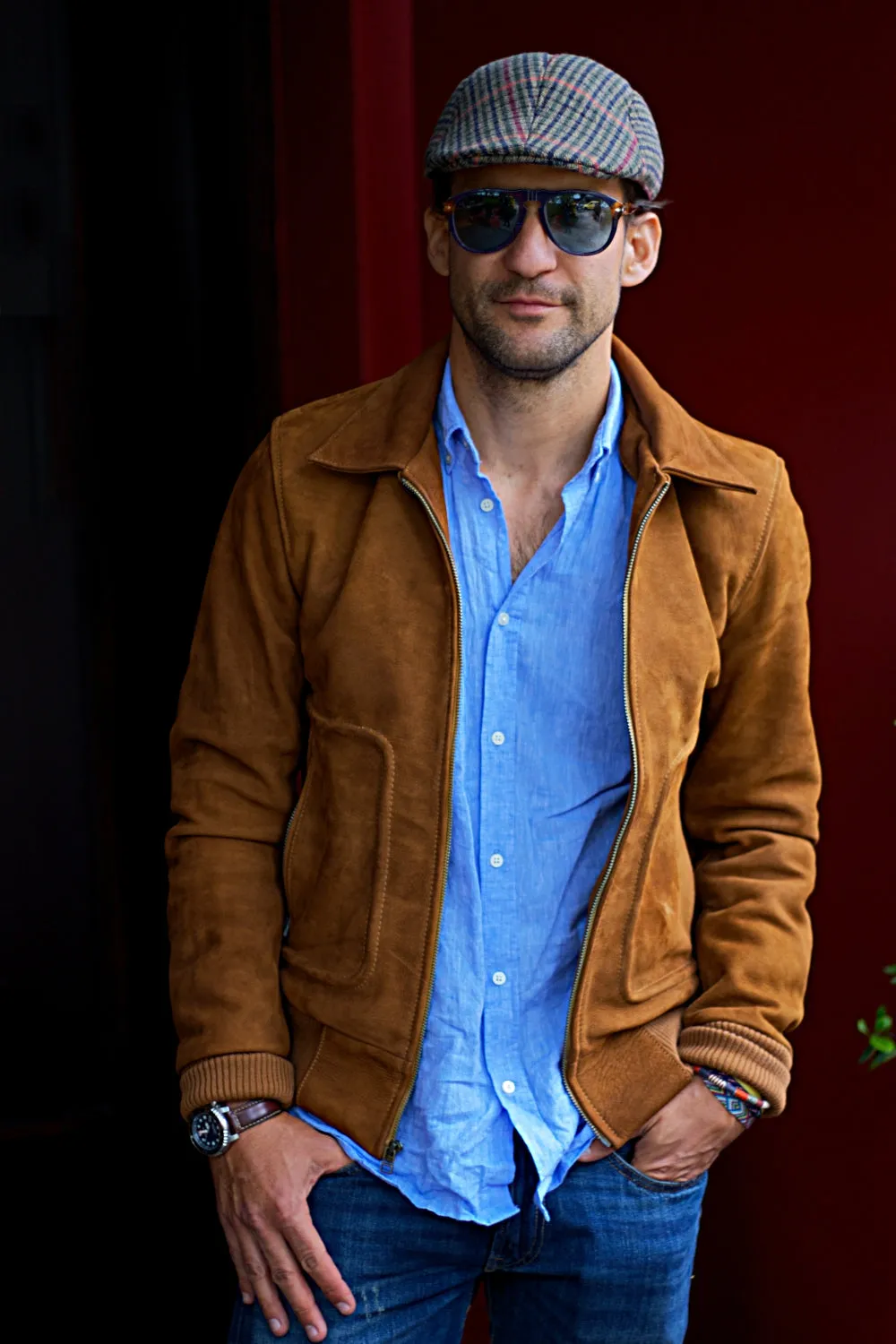 LONDON AX Classic Jacket in Suede - Amber