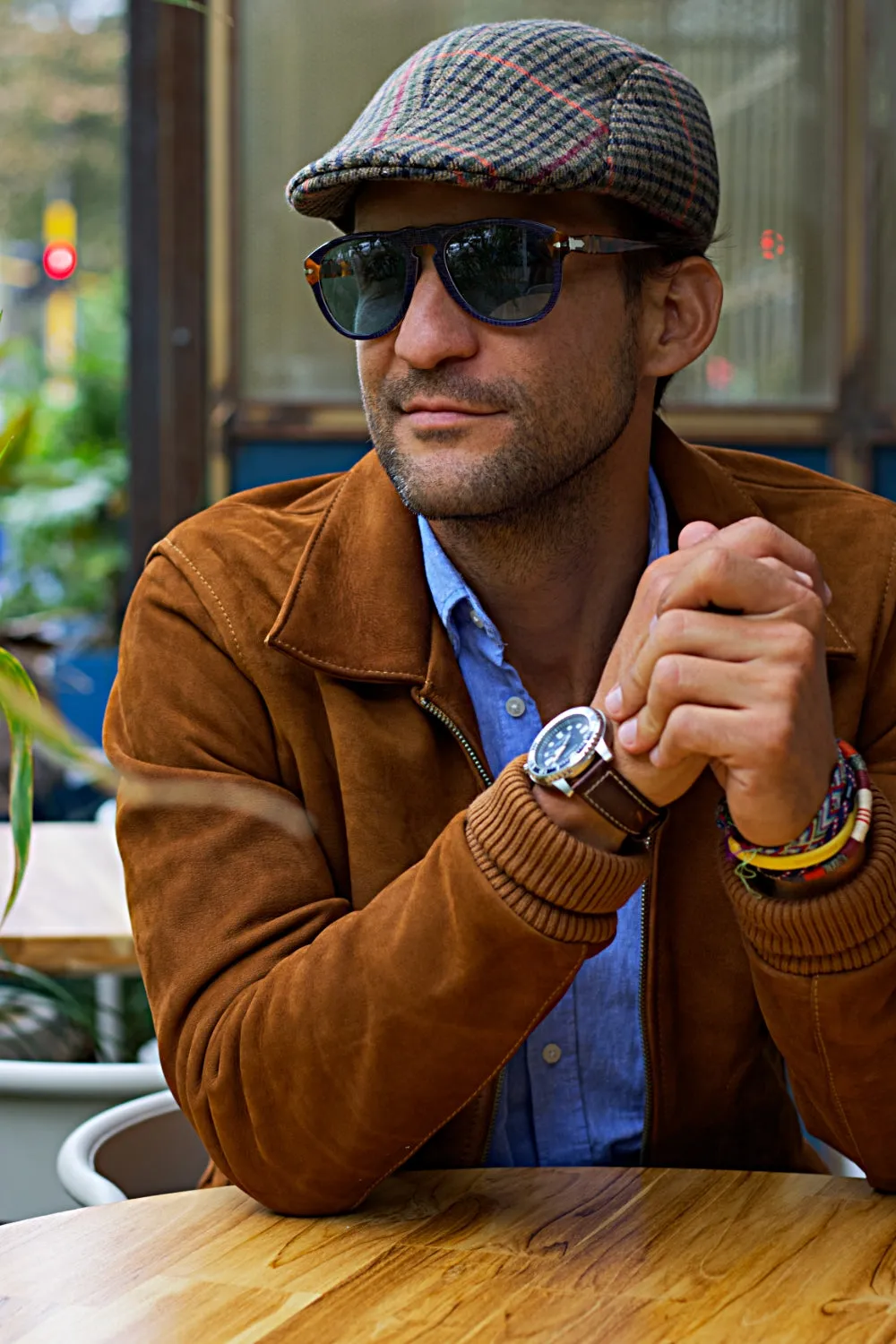 LONDON AX Classic Jacket in Suede - Amber
